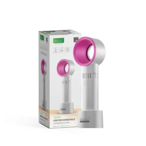 Prenosni ventilator 1,9 W 800 mAh belo-roza | HH-F36WP