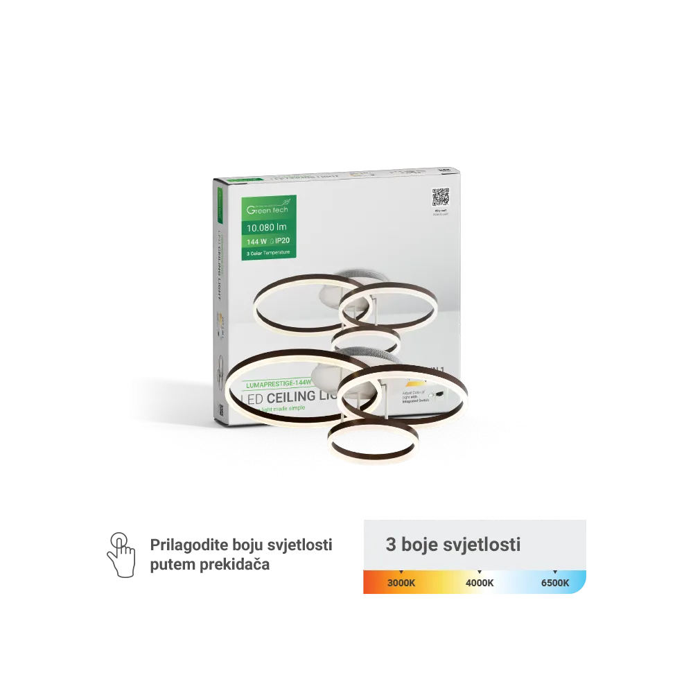 Rjava LED svetilka 144 W 10080 lm 3CCT | LUMAPRESTIGE-144
