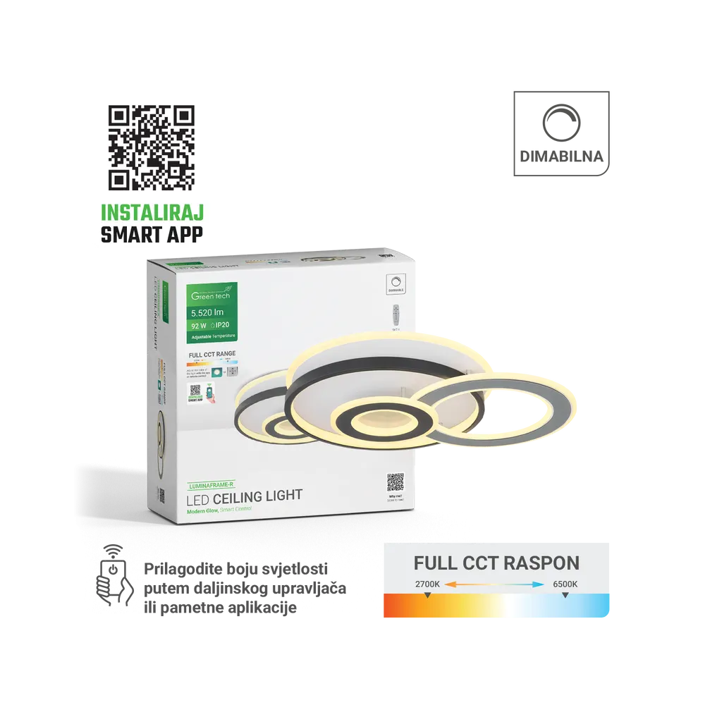 Smart LED light 92 W 2700–6500 K | LUMINAFRAME-R