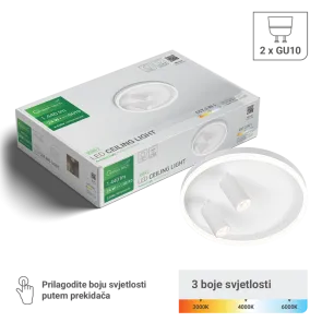 LED svetilka 24 W 1440 lm 3CCT + 2× GU10 | SFERA-2