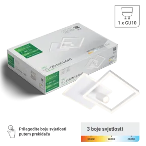LED ceiling light 24 W 1440 lm 3CCT + GU10 | CUBO-1