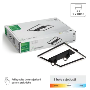 LED svetilka 36 W 2160 lm 3CCT + 2× GU10 | CUBO-2